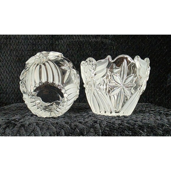 Vintage Gorham Crystal Angels of Peace Candle Holder Set - 3 pc set - 1990s - Picture 14 of 16
